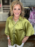 Green Button Down