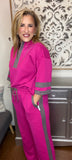 Hot Pink & Grey Sporty Chic 2-Piece Lounge Set