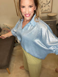Sky Blue Shimmer Top