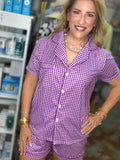 Purple Gingham PJ Set