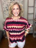 Berry Mosaic Smocked Top