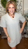 Olivia Ruffle-Neck Shift Dress