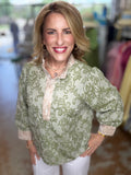 Arabesque Contrast Henley Top