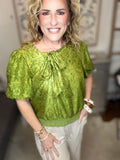 Olive Garden Charm Tie Blouse