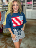 Vintage flag patch tee