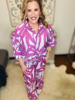 Magenta Print Pant