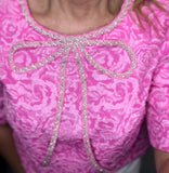 Pretty in Pink Textured Bow Top