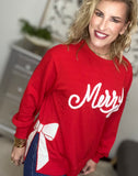 Bow Hem Merry Sweatshirt