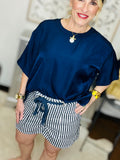 Navy Stripe Shorts