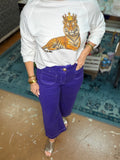 Purple Wide-Leg Crop