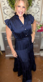 Midnight Elegance Tiered Maxi Dress