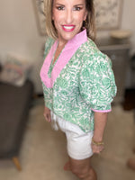 Pink/Green Top