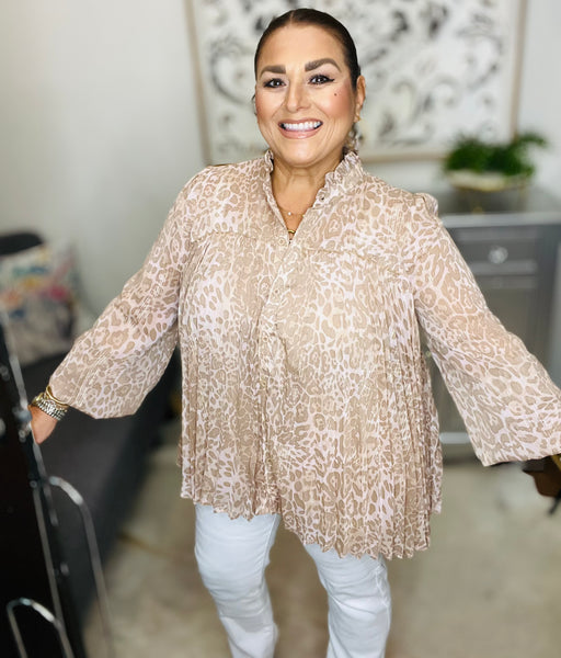 Beige Animal Print top