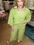 The Chartreuse Striped Two-Piece Set