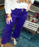 Purple Wide-Leg Crop