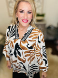 Brown/blk mix top