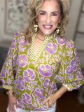Olive Bloom Charm Top