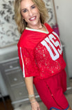 The Lace USA Jersey Top