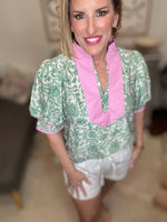 Pink/Green Top