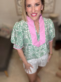 Pink/Green Top