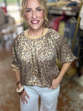 Golden Wild Leopard Luxe Top