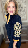 Midnight Magnolia Embroidered Dress