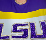 Game Day Sparkle: LSU Sequin Striped Pullover