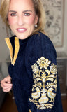 Midnight Magnolia Embroidered Dress