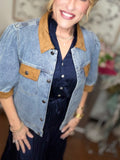 Caramel Contrast Denim Jacket