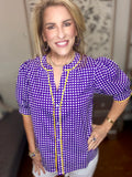 Purple Reign Gingham Blouse