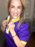 Purple Pride Puff Sleeve Top
