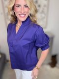 Royal Purple Everyday Puff Sleeve Top
