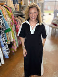 Black/White Scuba Fabric Midi