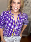 Purple Reign Gingham Blouse