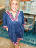 The Southern Charm Embroidered Tunic Dress