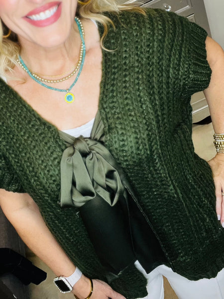 Front Bow Tie Sweater Vest