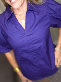 Royal Violet Puff Sleeve Top