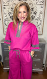 Hot Pink & Grey Sporty Chic 2-Piece Lounge Set