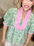 Pink/Green Top