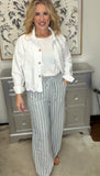 The Boardwalk Striped Linen-Blend Pants