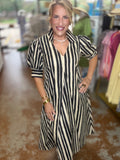 The Uptown Stripe Midi Dress