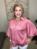 Satin Balloon Sleeve Top