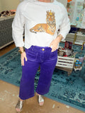 Purple Wide-Leg Crop