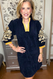 Midnight Magnolia Embroidered Dress