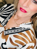 Brown/blk mix top