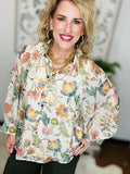 Floral/Ivory Top