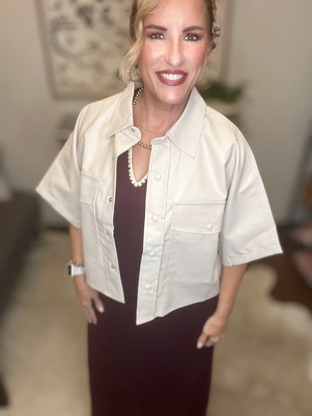 Collar Neck Button Down Jacket