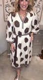 Cocoa Palm Belted Midi Dress
