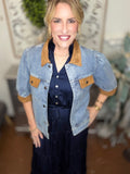 Caramel Contrast Denim Jacket