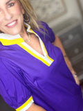 Purple Pride Puff Sleeve Top